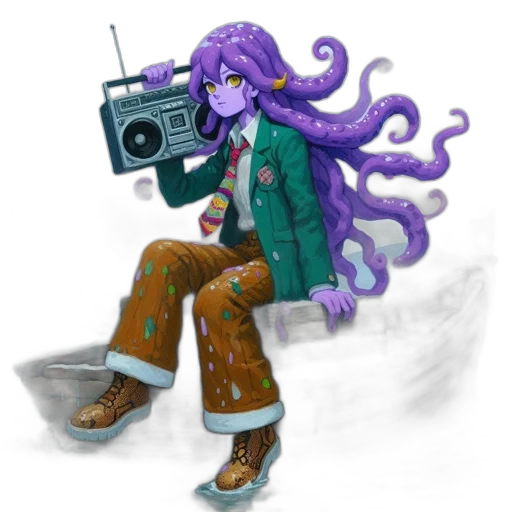 staff, jacket, robot, hair transparent PNG cut-out