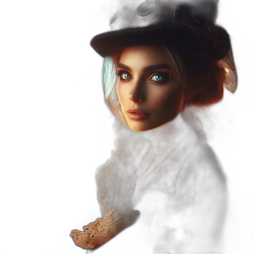 hat, face, creature, photorealistic transparent PNG cut-out
