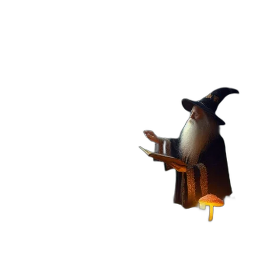 hat, staff, robot, creature transparent PNG cut-out