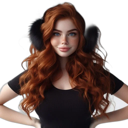 hair, dress, face, hat transparent PNG cut-out