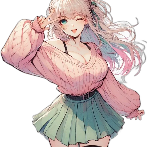 dress, jacket, flower, creature transparent PNG cut-out