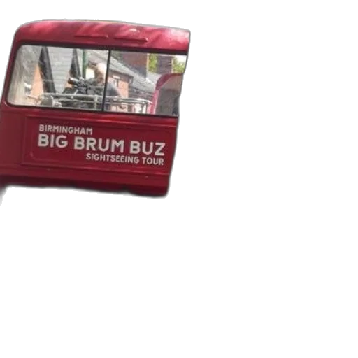 staff, car, red, double-decker transparent PNG cut-out