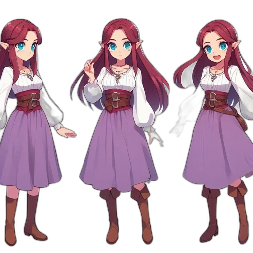 concept art, anime, fantasy art, pixel art transparent PNG cut-out