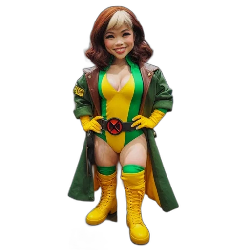 3d render, woman, bright, costume transparent PNG cut-out