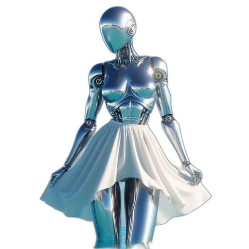 robot, dress, 3d render, concept art transparent PNG cut-out