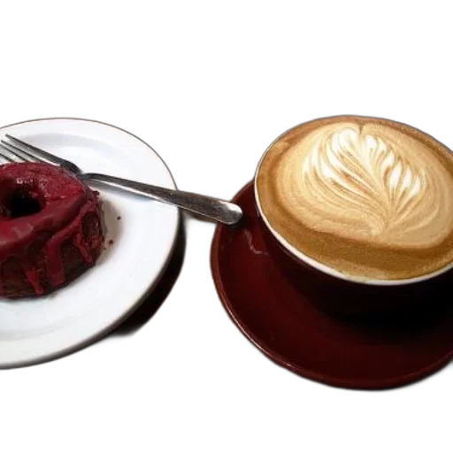 food, photorealistic, 3d render, latte transparent PNG cut-out