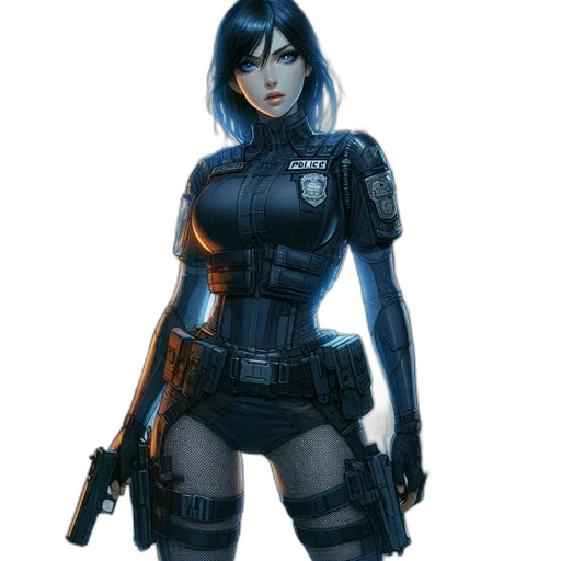 concept art, comic book art, cyberpunk, fantasy art transparent PNG cut-out
