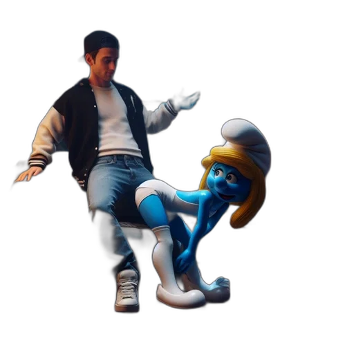 robot, jacket, creature, staff transparent PNG cut-out