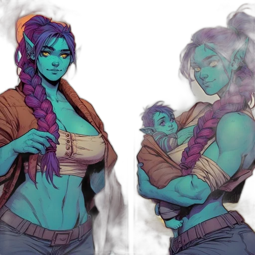 concept art, comic book art, fantasy art, cyberpunk transparent PNG cut-out