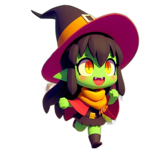 staff, hat, creature, pixel art transparent PNG cut-out