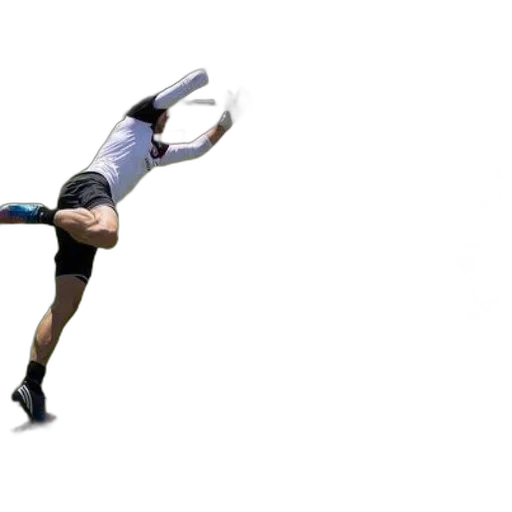 3d render, soccer, player, mid-air transparent PNG cut-out