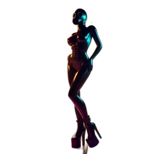 dress, robot, shoes, staff transparent PNG cut-out