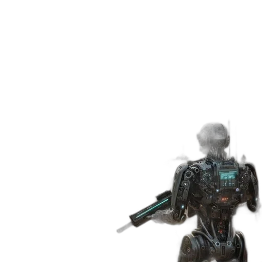 robot, weapon, creature, staff transparent PNG cut-out