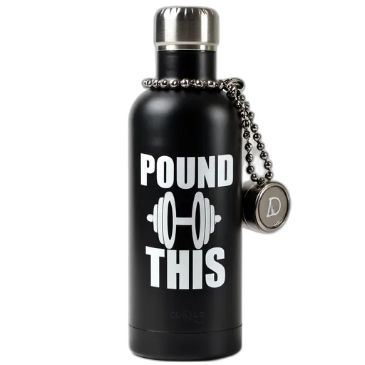 bottle, black, insulated, water transparent PNG cut-out