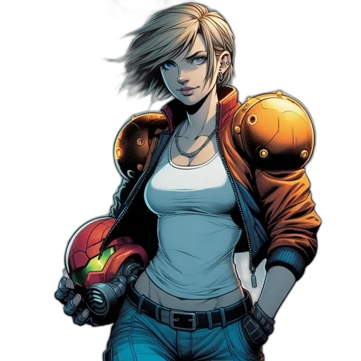 jacket, comic book art, concept art, cyberpunk transparent PNG cut-out