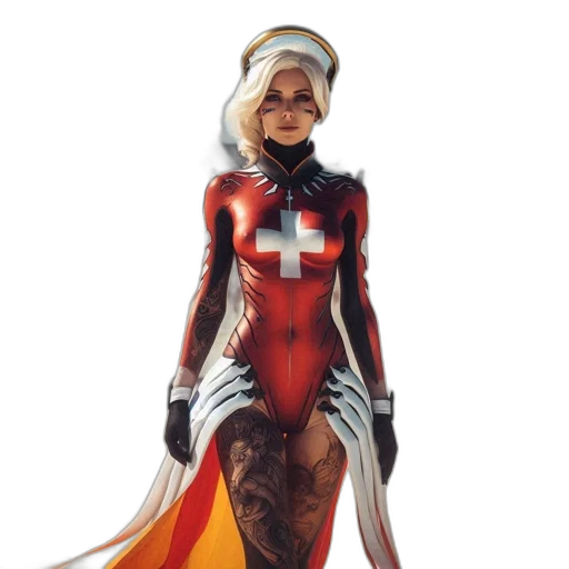 comic book art, concept art, fantasy art, female transparent PNG cut-out