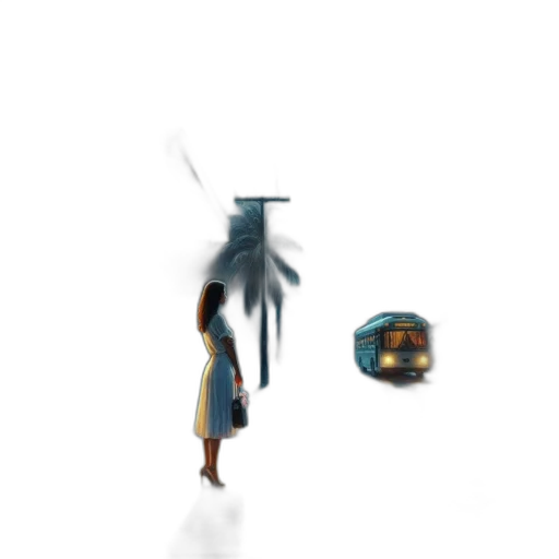 hat, umbrella, robot, staff transparent PNG cut-out