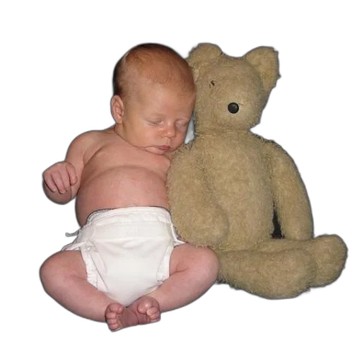 photorealistic, baby, diaper, sleeping transparent PNG cut-out