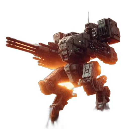 robot, weapon, concept art, 3d render transparent PNG cut-out