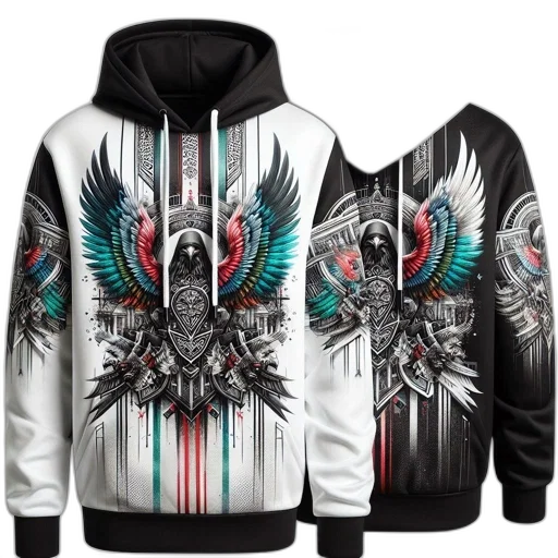 jacket, cyberpunk, hoodie, features transparent PNG cut-out