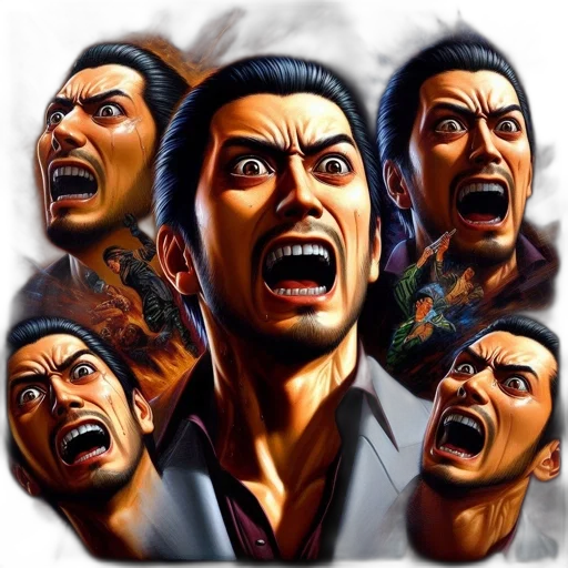 face, comic book art, photorealistic, concept art transparent PNG cut-out