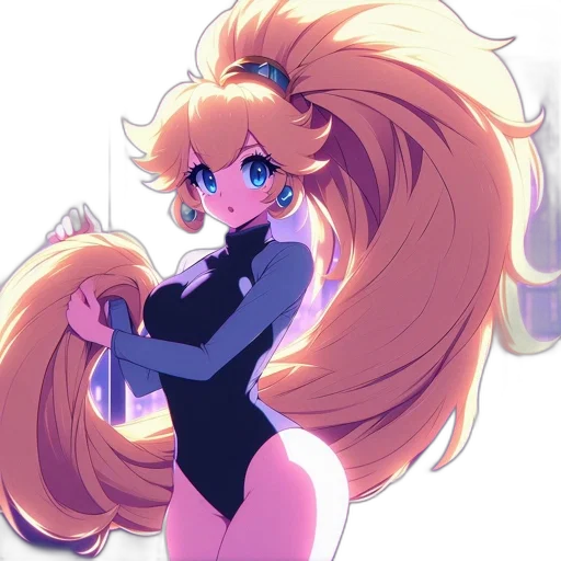 hair, staff, dress, anime transparent PNG cut-out