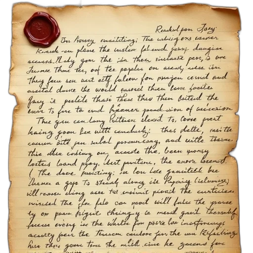 handwritten, letter, aged, paper transparent PNG cut-out
