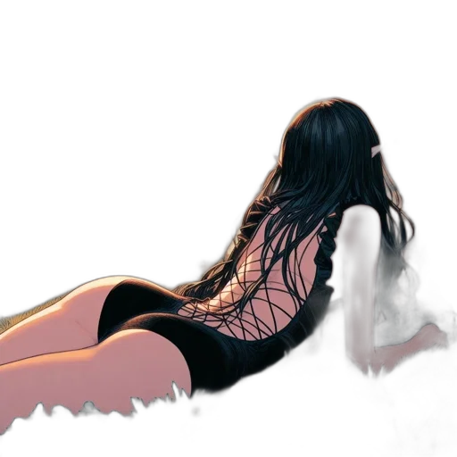 dress, hair, creature, concept art transparent PNG cut-out