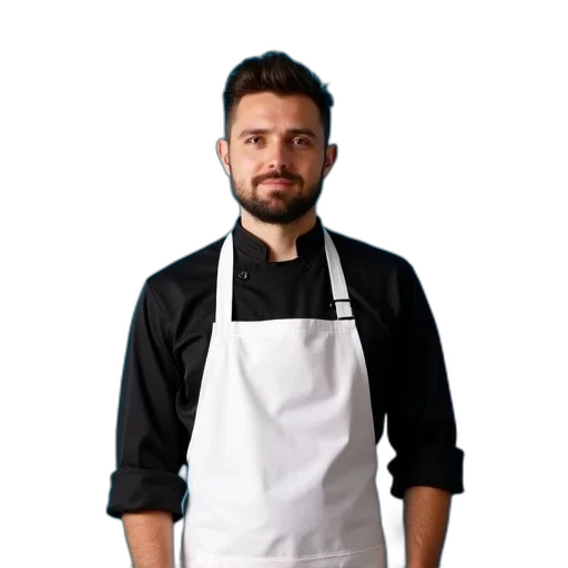 staff, food, jacket, face transparent PNG cut-out