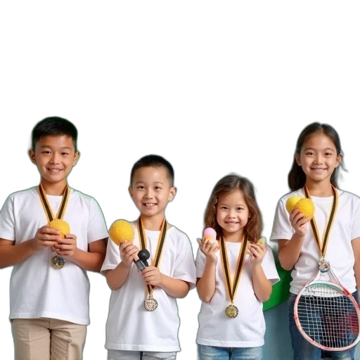 group, children, wearing, white transparent PNG cut-out