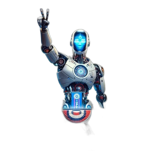 robot, weapon, concept art, 3d render transparent PNG cut-out