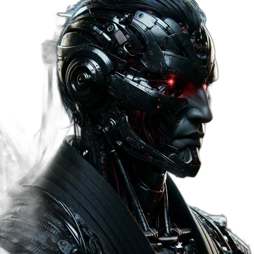 robot, face, mask, cyberpunk transparent PNG cut-out