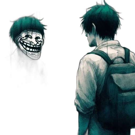 mask, face, creature, jacket transparent PNG cut-out
