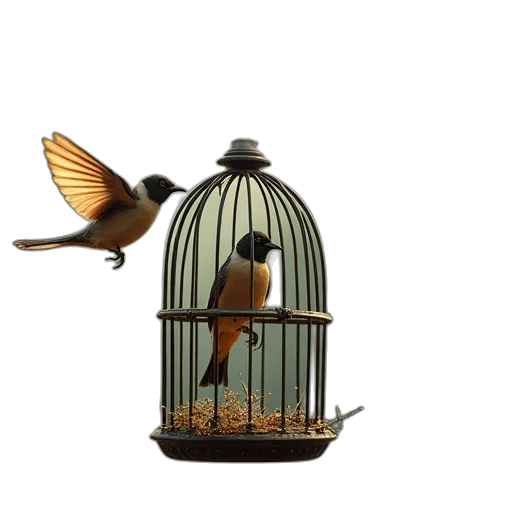 3d render, concept art, earth tones, bird transparent PNG cut-out