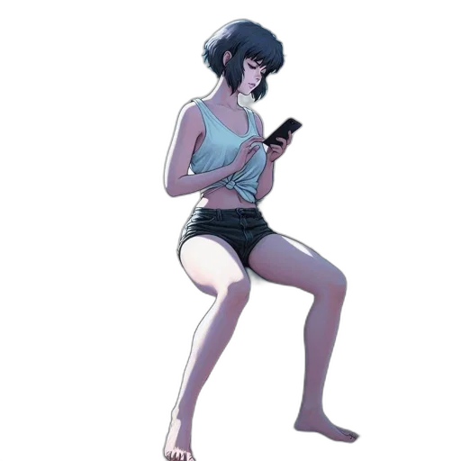 dress, robot, staff, weapon transparent PNG cut-out