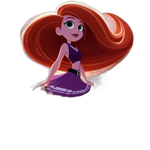 dress, hair, crown, staff transparent PNG cut-out
