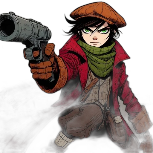weapon, jacket, comic book art, concept art transparent PNG cut-out