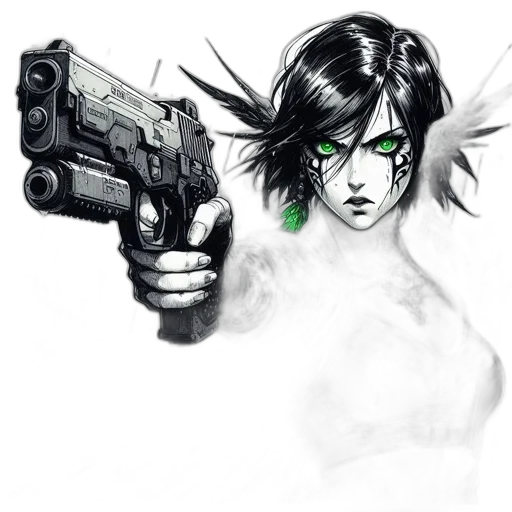 weapon, concept art, cyberpunk, comic book art transparent PNG cut-out