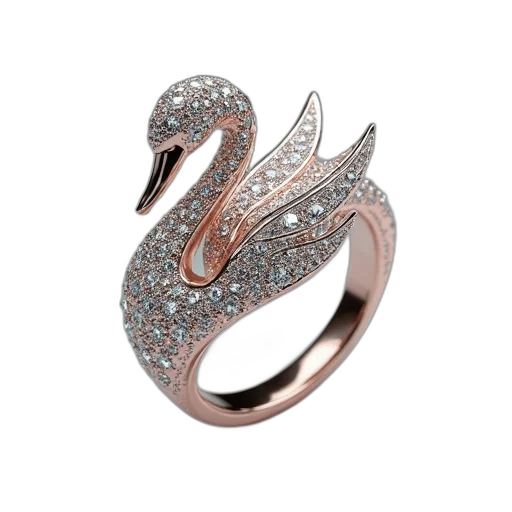 jewelry, swan, ring, diamonds transparent PNG cut-out