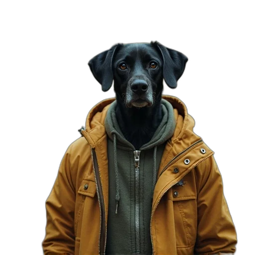 jacket, animal, staff, face transparent PNG cut-out