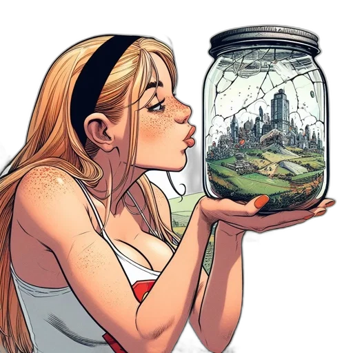 comic book art, concept art, fantasy art, cartoon transparent PNG cut-out