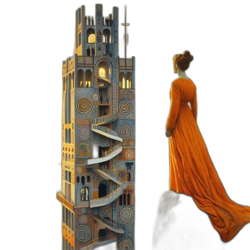 dress, building, concept art, 3d render transparent PNG cut-out