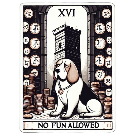 tarot, xvi, features, pensive transparent PNG cut-out