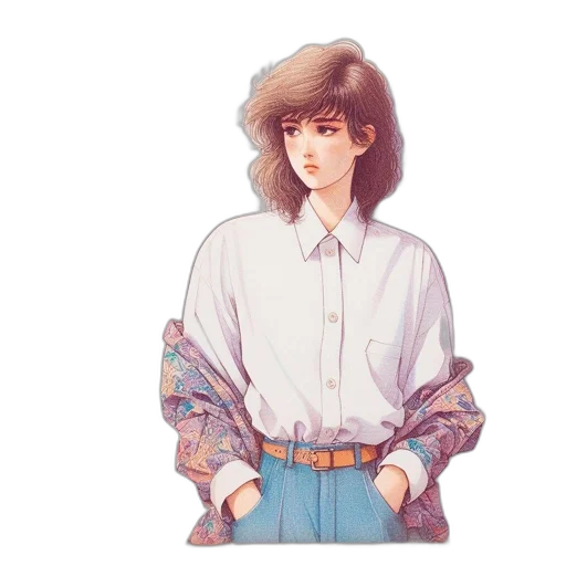 jacket, dress, hair, face transparent PNG cut-out
