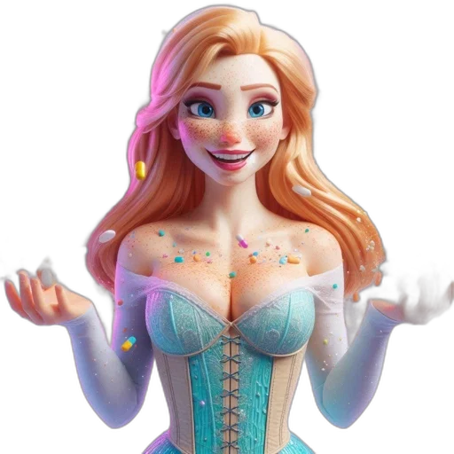 dress, 3d render, cartoon, concept art transparent PNG cut-out