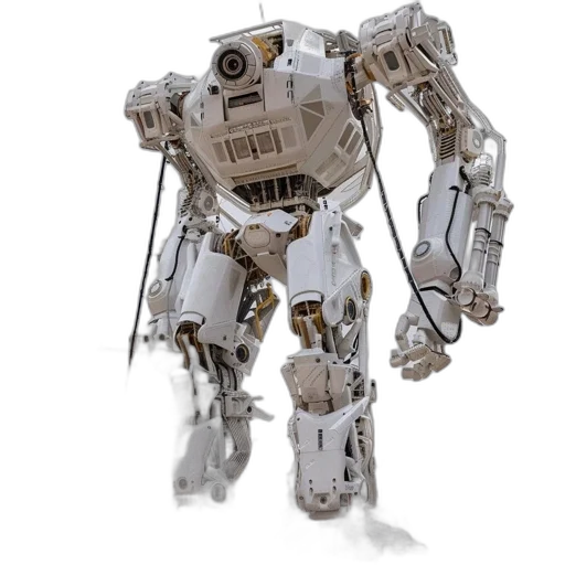 robot, weapon, 3d render, concept art transparent PNG cut-out
