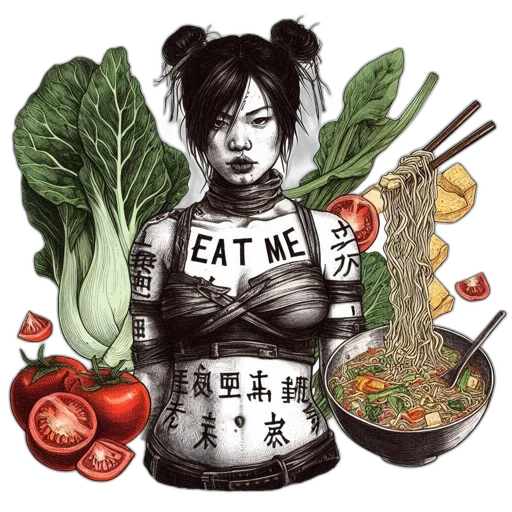 food, photorealistic, comic book art, concept art transparent PNG cut-out