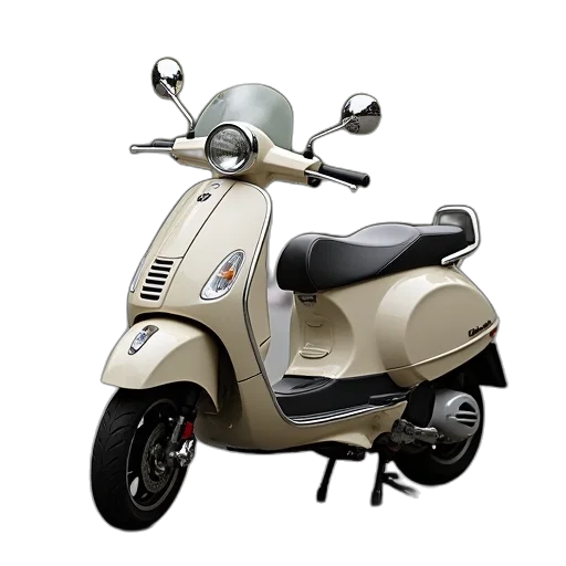 3d render, photorealistic, vespa, parked transparent PNG cut-out