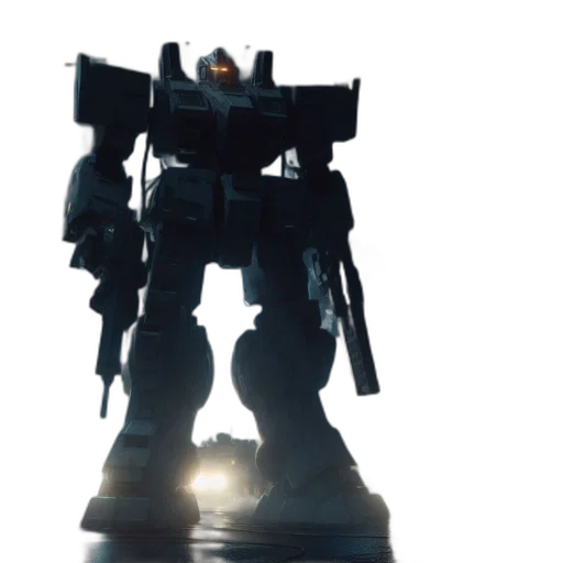 robot, weapon, concept art, 3d render transparent PNG cut-out