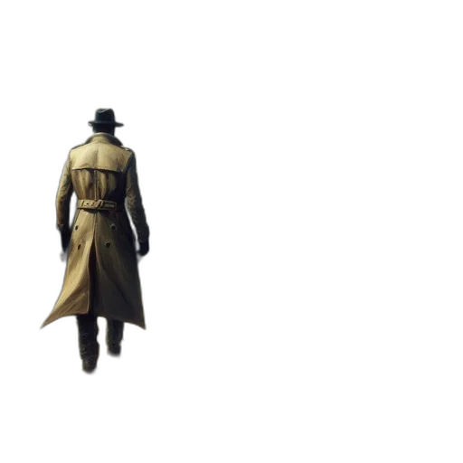 hat, jacket, staff, weapon transparent PNG cut-out